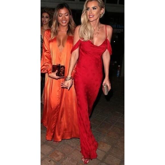 Rat And Boa Florentina Cowl Neck Jacquard Maxi Dress Womens Size Small Red - Picture 5 of 15